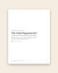 The Seed Organizer Kit — cover