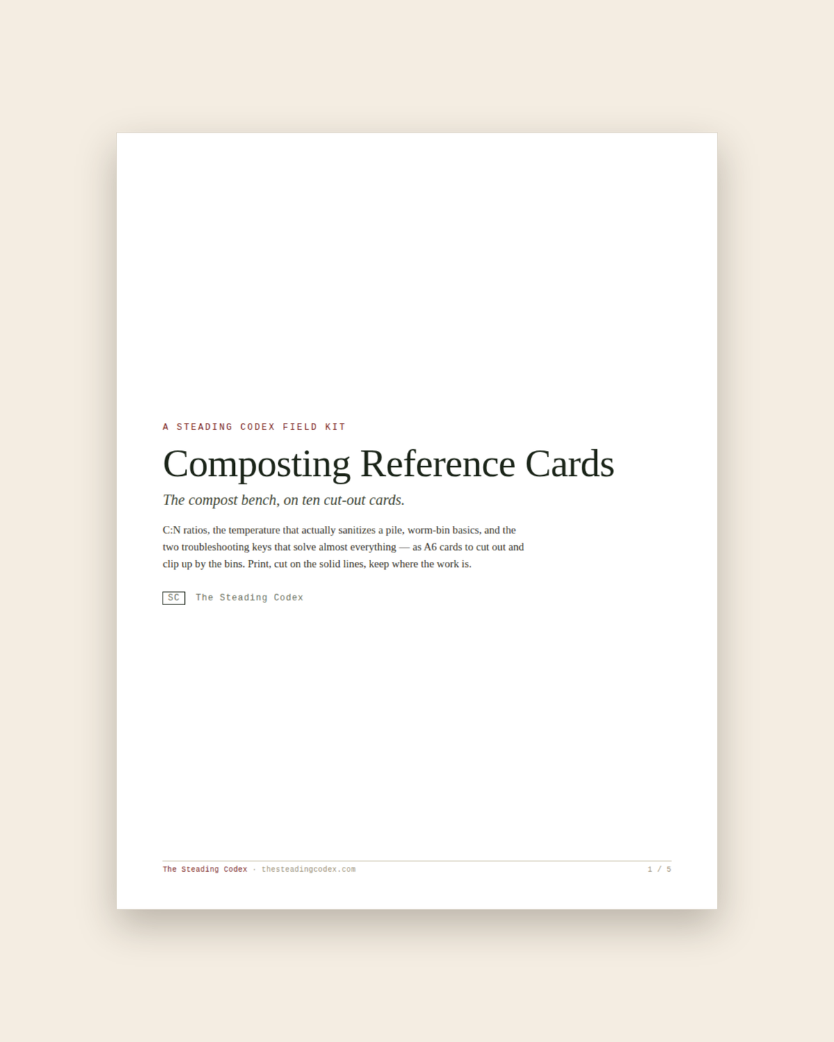 Composting Reference Cards — cover