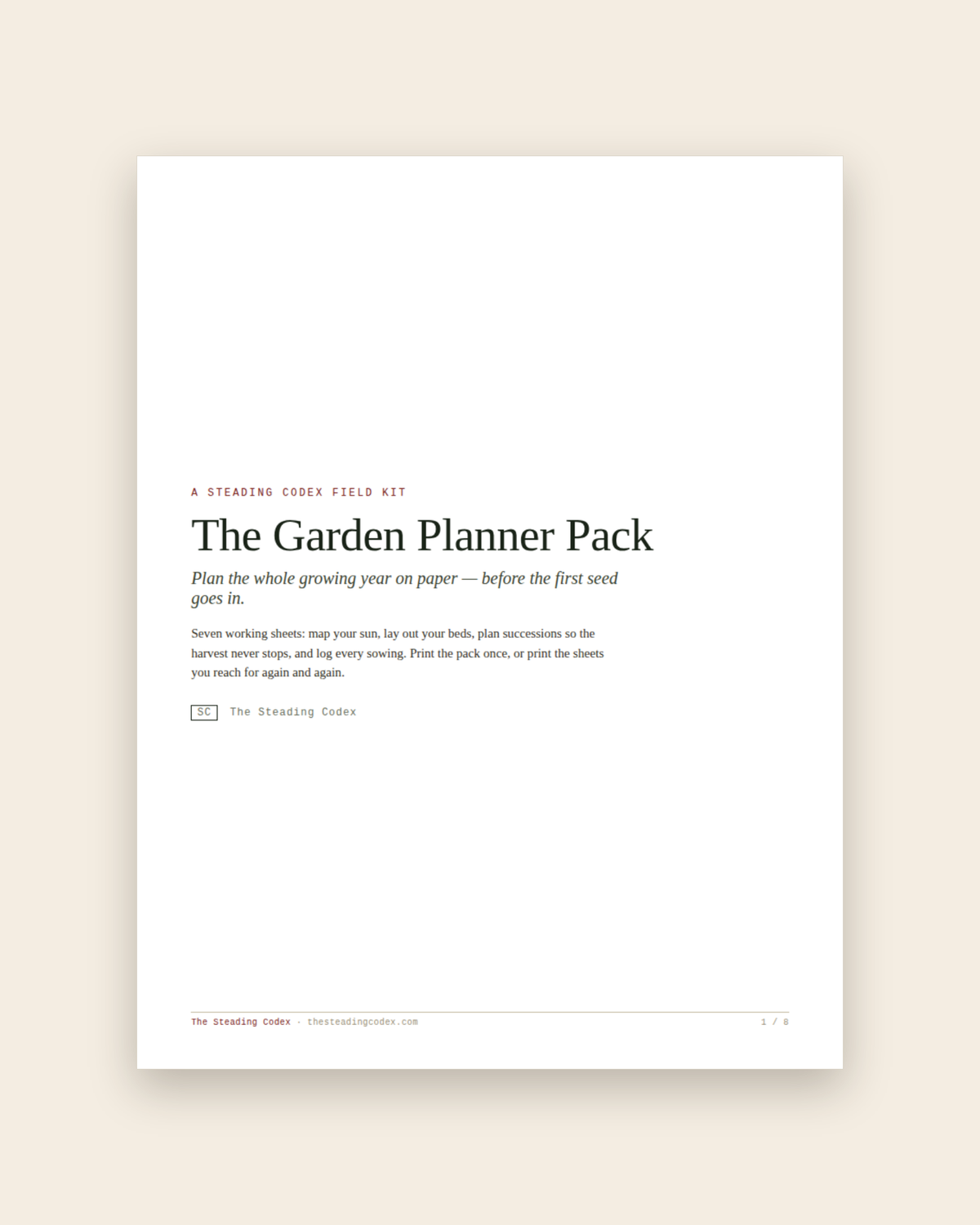 The Garden Planner Pack — cover