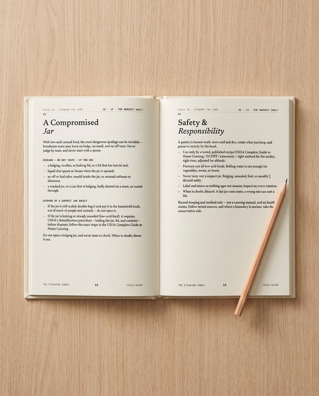 The Harvest Vault open to the cold-storage and rotation pages