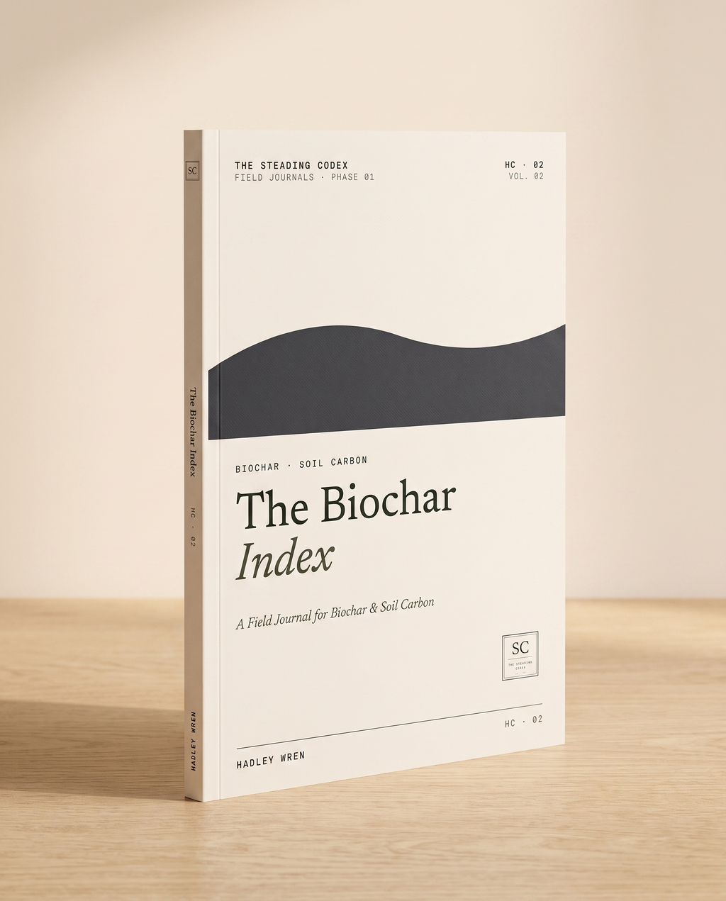 The Biochar Index — 3D cover render, part of the Phase 01 · Prepare the Land set