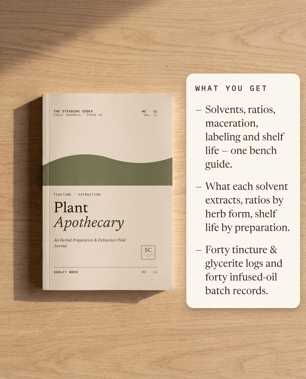 What you get — solvent and ratio guidance, shelf-life tables, eighty preparation logs