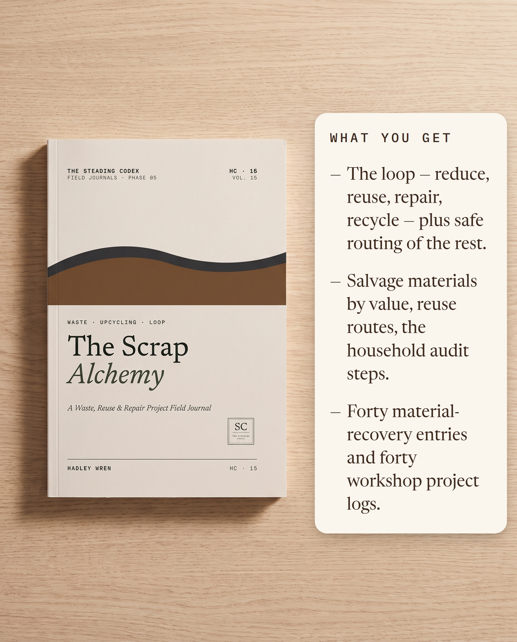 What you get — the reduce-reuse-repair loop, salvage values, eighty recovery logs