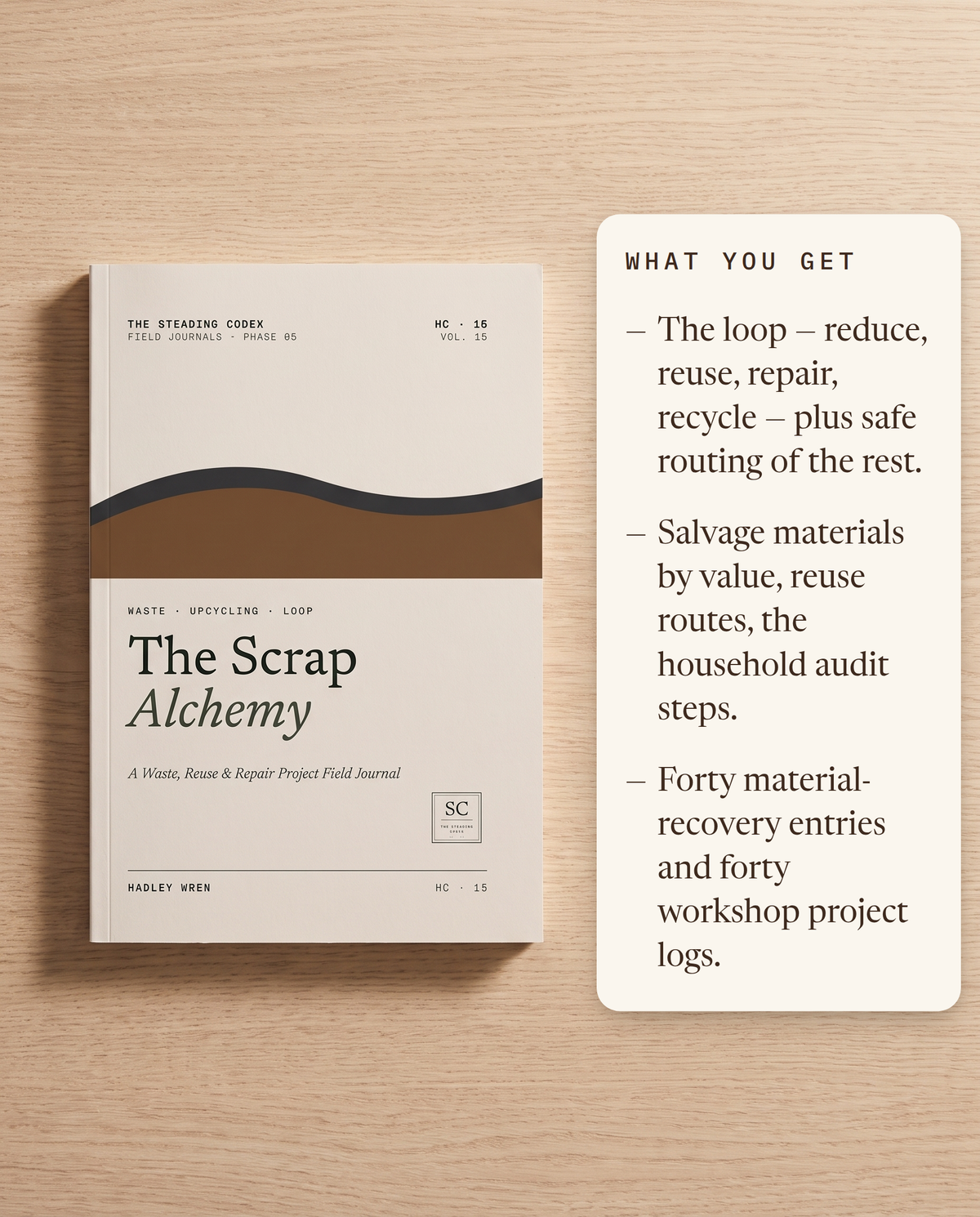 What you get — the reduce-reuse-repair loop, salvage values, eighty recovery logs